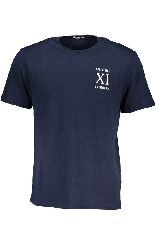 BIKKEMBERGS MEN'S SHORT SLEEVED T-SHIRT BLUE
